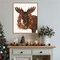 Christmas Moose and Cranberry Wreath by Fab Funky 23-in. W x 28-in. H. Canvas Wall Art Print Framed